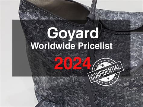 price goyard tote bag|goyard price list 2024.